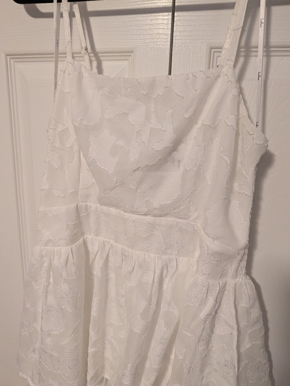 Lulus Grace And Beauty White Burnout Floral Print Tiered Dress - Size M - Picture 6 of 8